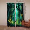 2Pcs Fantasy Nature Curtains Gothic Fantasy Forest Magic Dreamland Fairy Landscape Suitable For Bedroom Bathroom Living Room