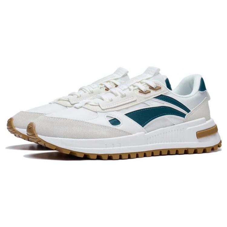 New LiNing Wind Rider 2.0 Anti Slip Wear Resistant Low Top Sports Casual Shoes Men's White Green Brown AGCT155-1