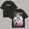 One Piece Vintage Washed Oversized T-shirt Men Women Streetwear Y2k Short Sleeve Doflamingo Roronoa Zoro Print Tee Female Male Clothing