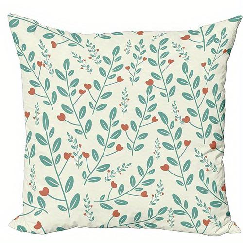 Vintage Floral Pattern Double-Sided Printed Pillow Cover Short Plush Suitable Living Rooms Bedrooms Sofas Throw Cushion Cover
