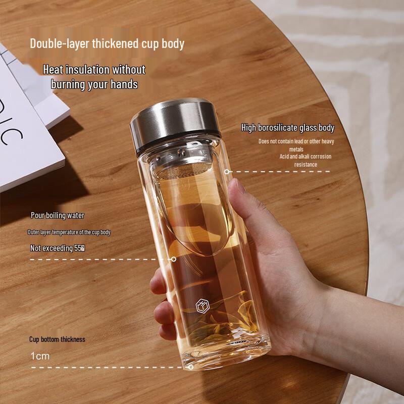 Jingdong Smart Double-Layer Glass Tea Infuser Cup