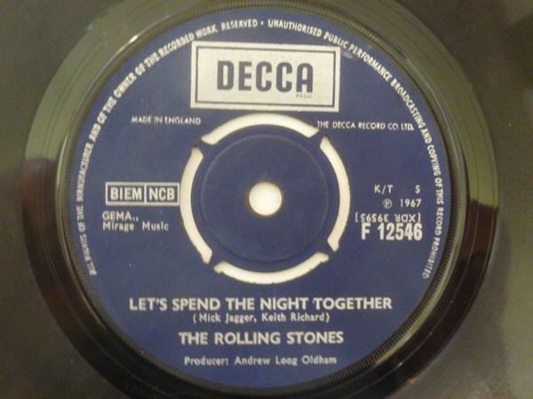 7-дюймовая пластинка ROLLING STONES Lets Spend The Night Together F12546 Decca 1967 UK Рок Б/у