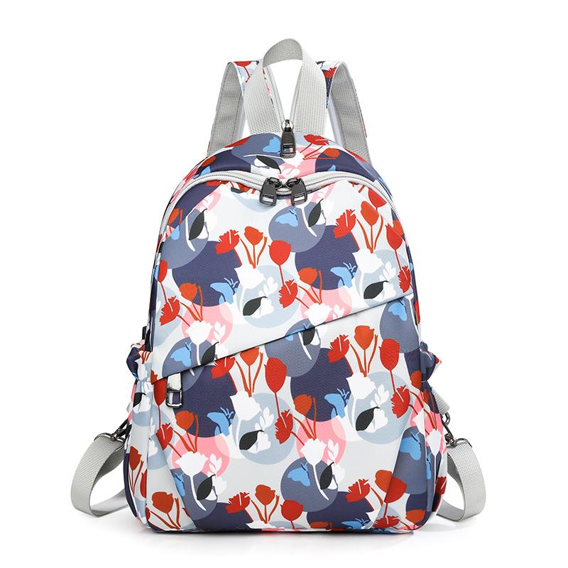 

Национальная вышивка Женский шоппинг Многофункциональный рюкзак Милый вышитый цветами Женский Богемный нейлоновый рюкзак серый