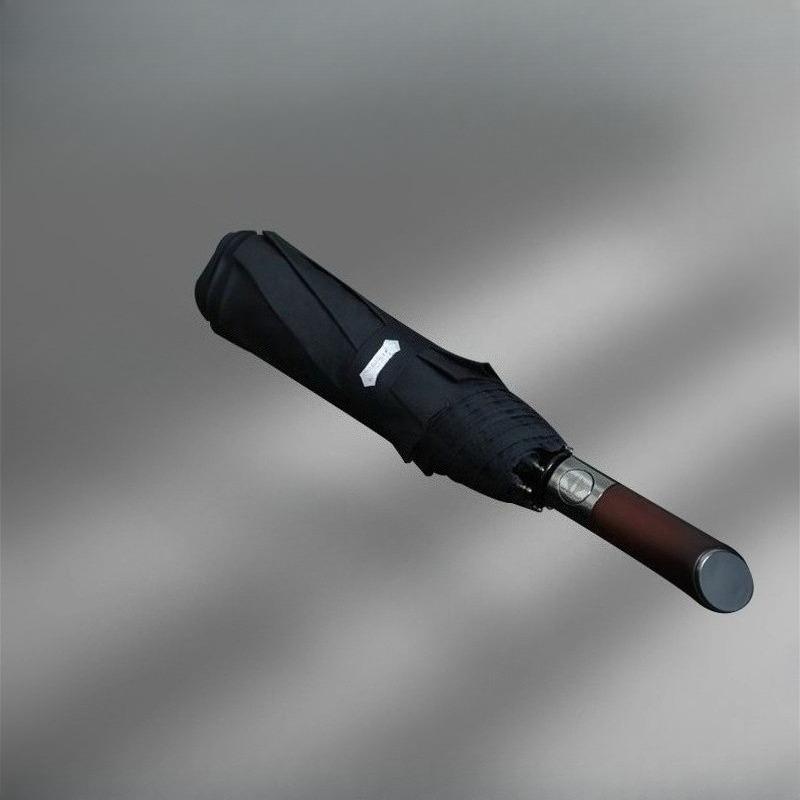 High-end Fully Automatic Umbrella Retro Thickening Enlarge Folding Simple Sunny And Rainy Umbrella Dual Use Portable Umbrella чёрный