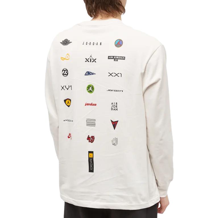 Nike Long-Sleeve Traditional Pattern T-Shirt Men Tops White DV8426-030