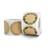500Pcs/roll Adhesive Kraft Paper Sticker Wreath Pattern Sticky Labels Label Sticker Gift Packaging