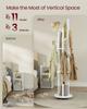 VASAGLE Freestanding Coat Rack Stand, Coat Tree with 11 Hooks, 3 Shelves, 4 Removable Wheels, for Hallway, Bedroom, Living Room, Ink Black RCR023B01