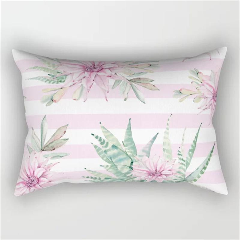 30x50cm Green Tropical Leaves Plant Pillowcase Cactus Flower Polyester Cushion Cover Ins Natural Landscape Pillowslip Home Decor