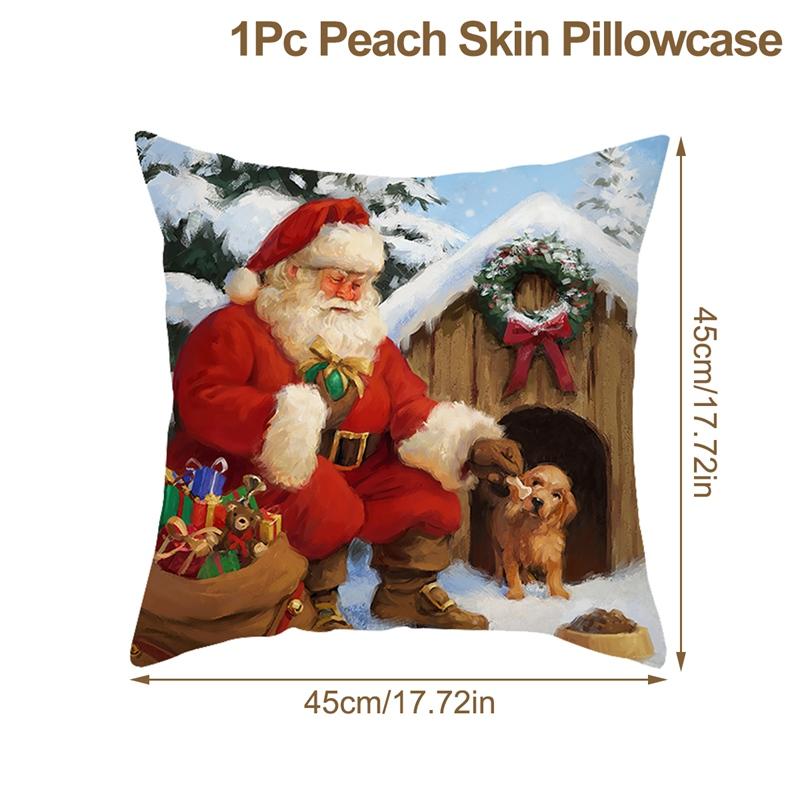 Christmas Cushion Cover Xmas Decorations For Home  Merry Christmas Ornament Pillowcase Natal Navidad New   Gifts