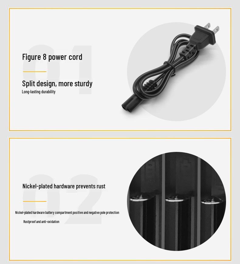 12-Slot Smart Charger for 18650, AA, AAA 3.7V Lithium Batteries with Universal Display