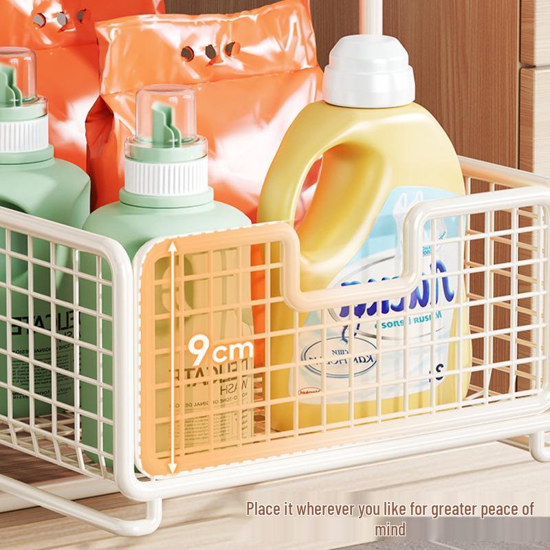 Bathroom Cabinet Pull-Out Under-Sink Storage Basket & Shelf