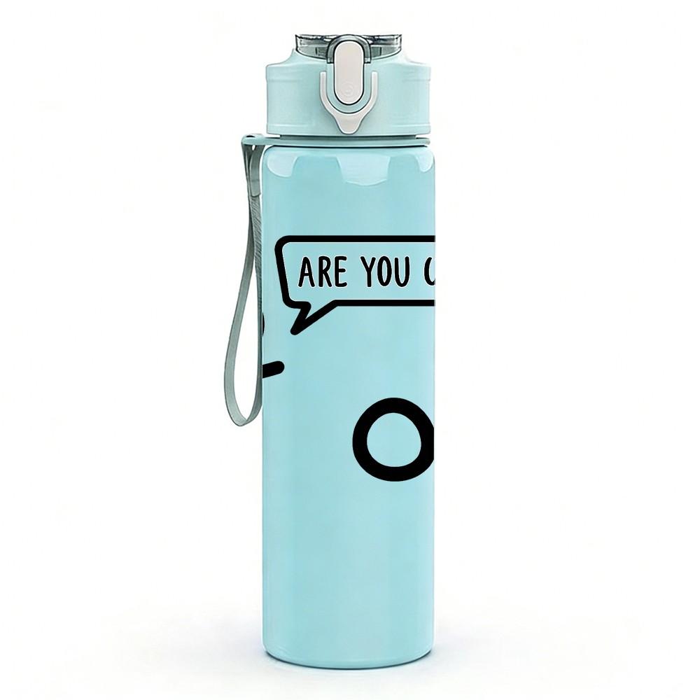 1PC Are You Ok Stick Figure Print 750ml Color Plastic Sports Water Bottle Leakproof Flip Straw Lid Suitable for Sports Office Home Use