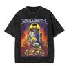 Megadeths Metal Band T Shirt Washed Cotton High Street T-Shirts MegaRock for Men Women Streetwear Summer Tops Tees