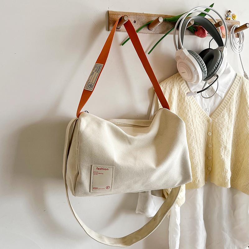 Fashionable Versatile Large Canvas Handbag For Women With Soft Comfortable Double Straps