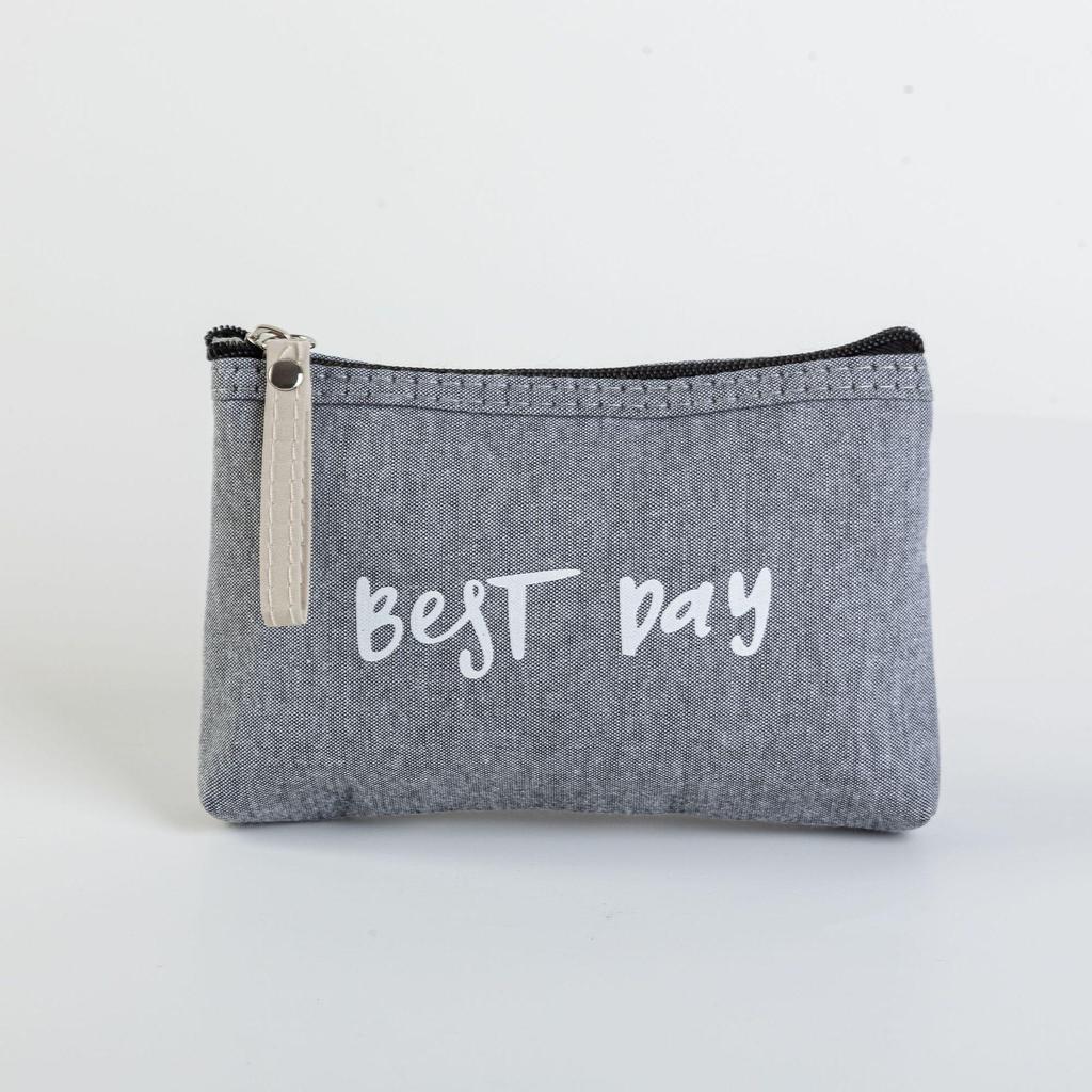 Japan-Korea Canvas Cosmetic Clutch: Travel-Size Lipstick & Phone Organizer