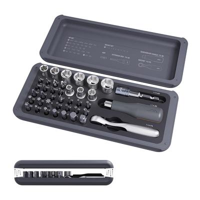 Mini Jeu de Cliquet et Tournevis 41 Pièces Polycarbonate et Acier Allié Compact et Portable