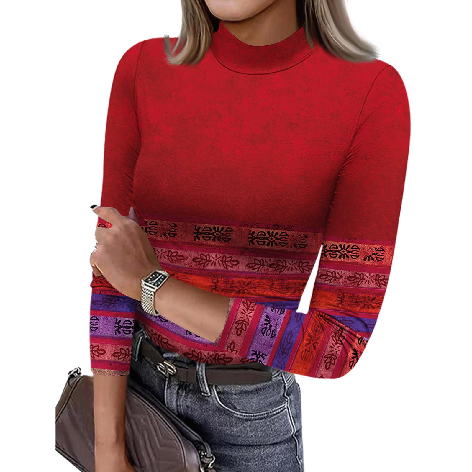 

Женская облегающая футболка, модная повседневная футболка с принтом, пуловер с круглым вырезом и рукавом 3/4 S красный