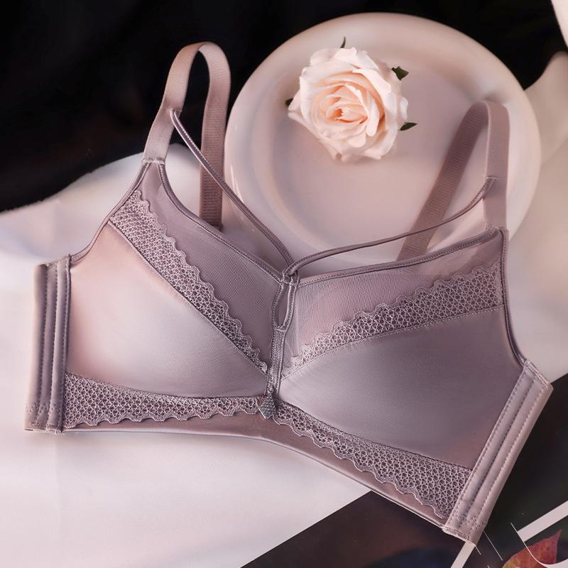 French Style Lingerie Women's Underwire Gathering Bra Adjustable Seamless Sexy Bra