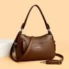 Daily Commuting Two Layers Casual Tote Hand Bags Quality Oil Pu Leather Shoulder Crossbody Bags for Women Mother's Handbags