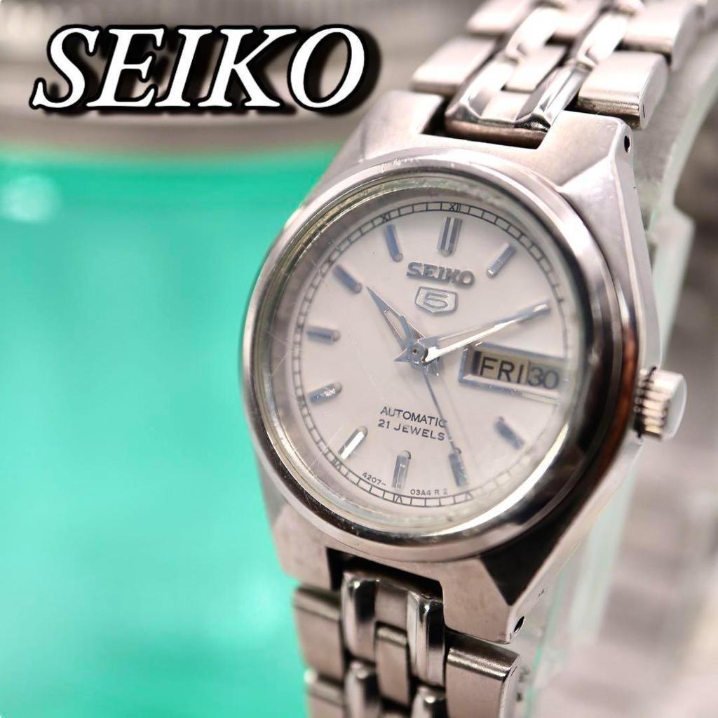 [USED] SEIKO Automatic Round Silver Date Women's Watch 1091