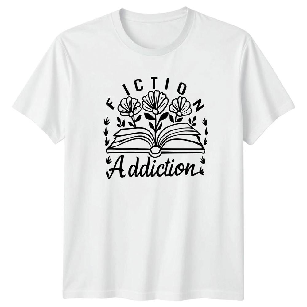 Fiction Addiction Unisexs TShirt Book Club Reading Birthday Gift For Her S