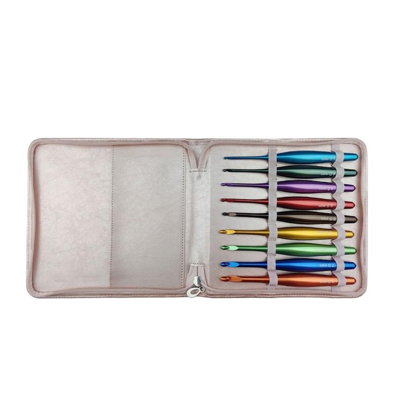 

9 Pieces 3.5mm-8.0mm Crochet Hook Set Knitting Needle with Case Ergonomical Crochet Needle Crochet Accessories 1