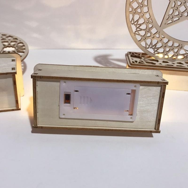 2020 New Wooden Islam Muslim Eid Mubarak Ramadan Home Party Ornament Decor Led Wooden Diy Table Deco
