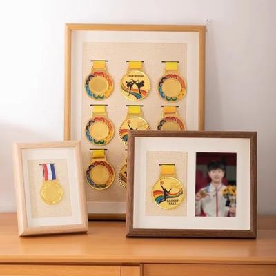 Wooden Photo Frame Dust-Proof Wear-resistant Picture Frame Honor Medal Display Display Case