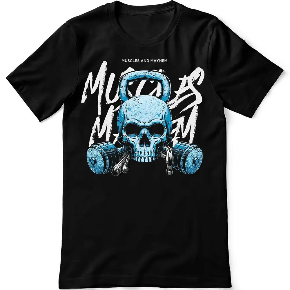 

Skull Kettlebell Men Cotton TShirt Cool Gym Workout Athletic Streetwear Black - Men s Summer Cotton Graphic Tee 5XL різнокольоровий