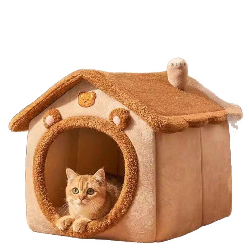 Four Seasons Removable & Washable Pet Kennel: Cozy Winter-Ready Dog & Cat Villa.