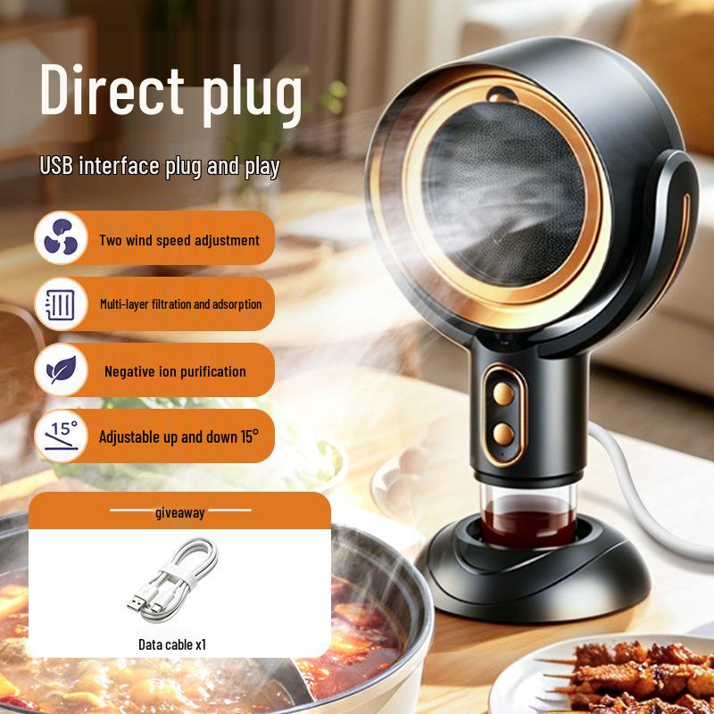 Cross-border Desktop Range Hood with Deodorizing Air Purifier and Negative Ion Oil Fume Filtration