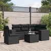 Vidaxl 6-Cz. Garden Furniture Set With Cushions, Black Poly Rattan