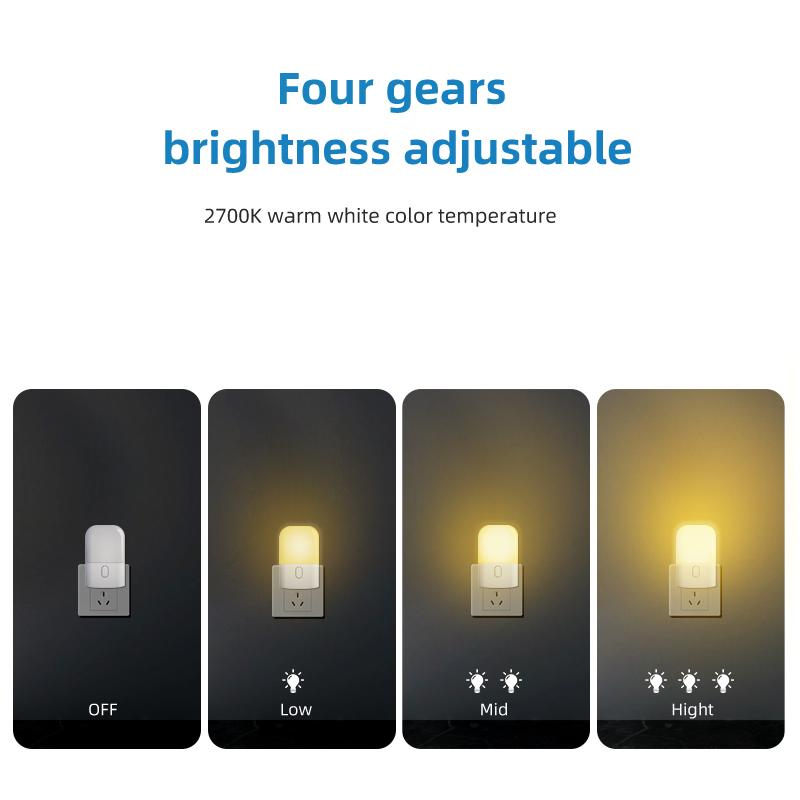 Senya-Pro Energy Saving Dusk to Dawn Sensor RGB Mini ABS Plug-in LED Night Light for Bedroom