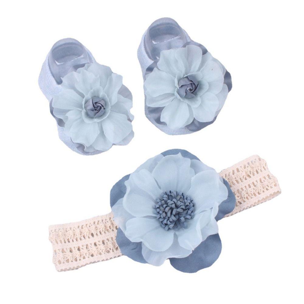 Socken Anti-Rutsch Neugeborene Haarband Baumwolle+Spitze Baby Turban Niedliche Mädchen Haaraccessoires