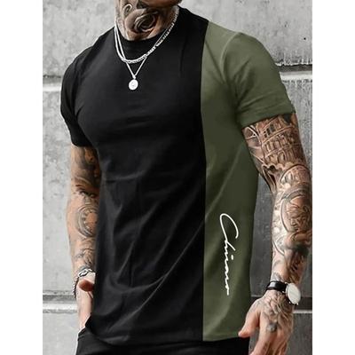 3D Digital Printed Summer T-Shirts Pullover Short Sleeved Floral Printed Loose Round Neck Men's T-shirt