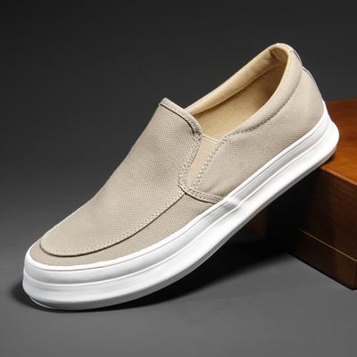 Herrenmode Canvas Schuhe Slipper Loafer Atmungsaktive Freizeitschuhe Low-Top Sneakers für Herren Weich besohlt Komfort Fahrschuh Herrenschuhe