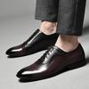 Sapatos masculinos de couro legítimo de alta qualidade, elegantes, formais, para escritório, Oxfords, sapatos de casamento, com cadarço, sapatos de couro empresarial, feitos à mão, pretos