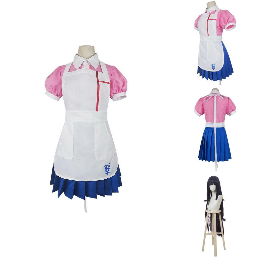 Dangan Ronpa 2 Mikan Tsumiki Pink White Uniform Suit Costume