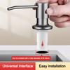 304 Stainless Steel Sink Soap Dispenser Rust-resistant Brushed Nickel Built In Soap Dispensers Self-Priming Countertop Soap Pump
