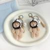 Plush Bear Keychain with Helmets Fashionable Bag Decorative Pendant Creative Soft Stuffed Animal Charm for Backpacks