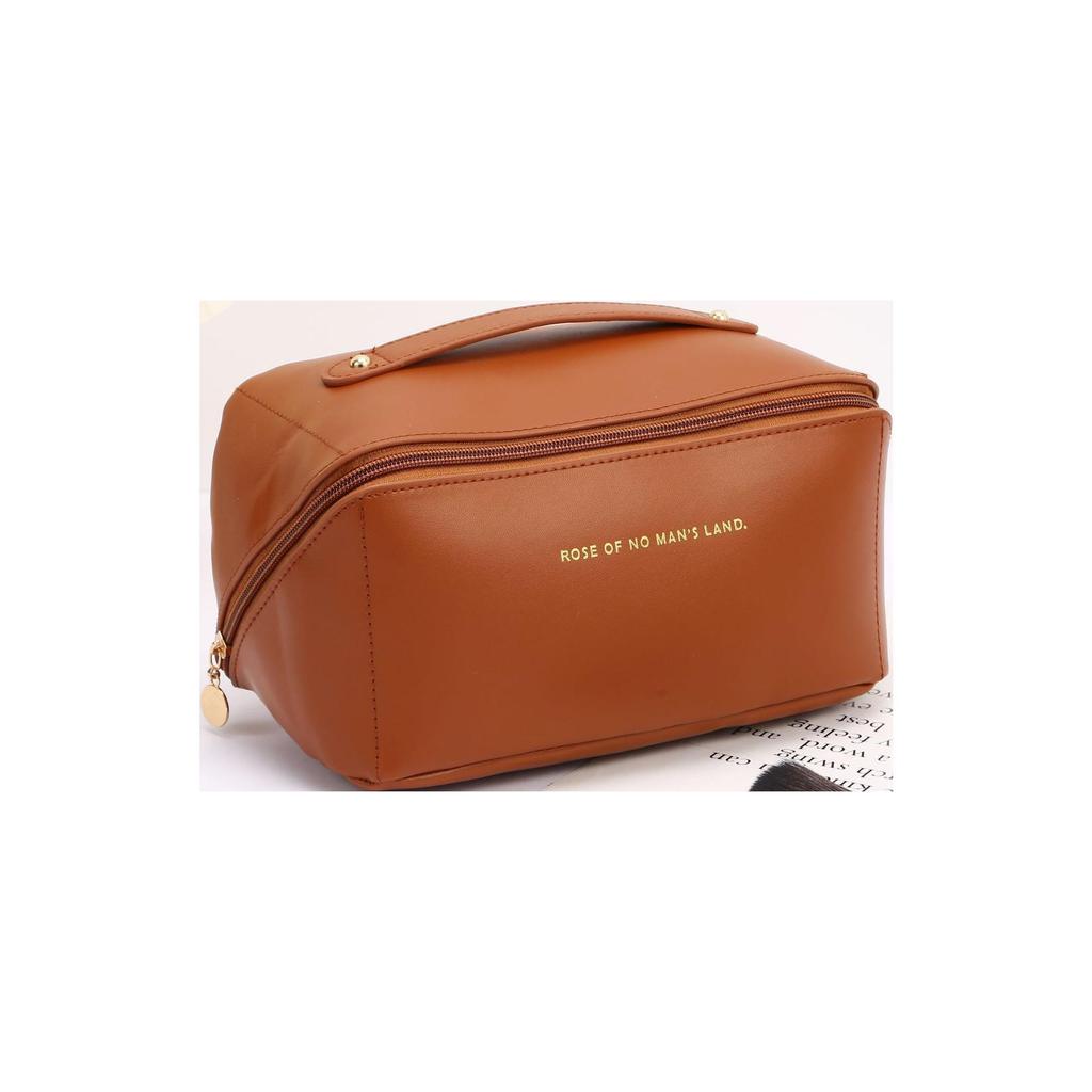 PU Leather Large Capacity Travel Makeup Bag - Portable Women's Wash Bag