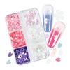 6 Grids Cherry Blossom Petal Nail Art Glitters 3D Nail Sequins Color Glitters