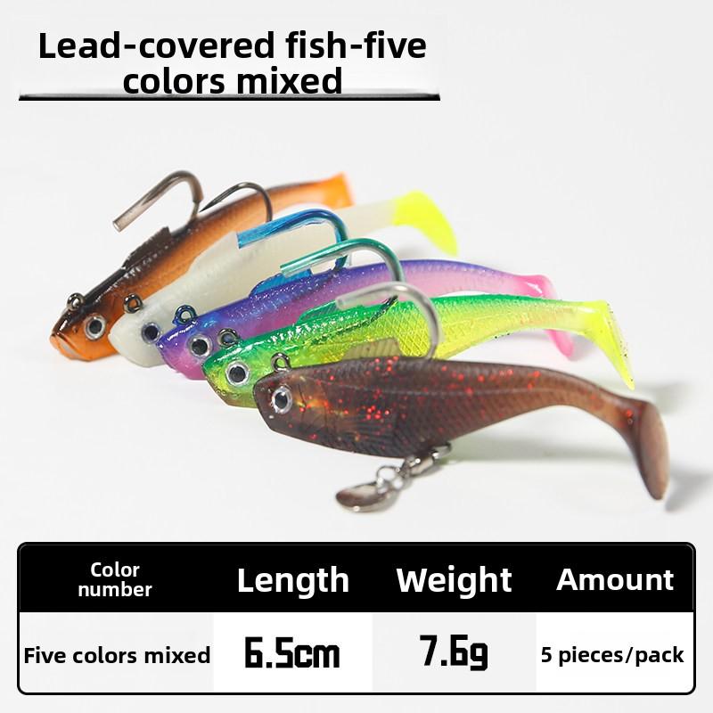 Jumping Fish Lure Lead Anti-Snag Rotating Soft Bait with Hooks for Mandarin Fish Bass Catfish Sea Fishing Black Pit Fishing