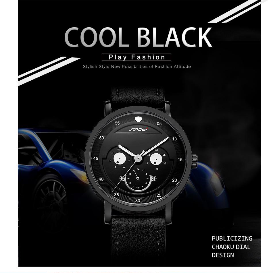Sinobi 9805 Men's Luminous Waterproof Fashion Quartz Wristwatch