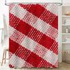 Red White Woven Checkered Shower Curtain For Bathroom Decor Polyester Waterproof Bath Mat Cover With Hook Ring Set In Home Garde
