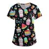 Women Short Sleeve V Neck T Shirt Floral Print Casual Loose Fit Lightweight Blouse for Everyday Wear and Activities
