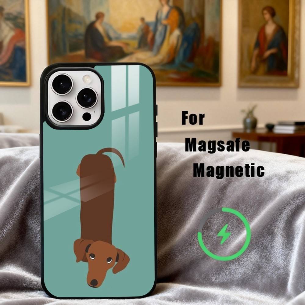 D-Dachshund S-Silhouette ART D-Dog Phone Case For iPhone17,16,15,14,13,12,11 Plus,Pro Max Magnetic For Magsafe Wireless Charging