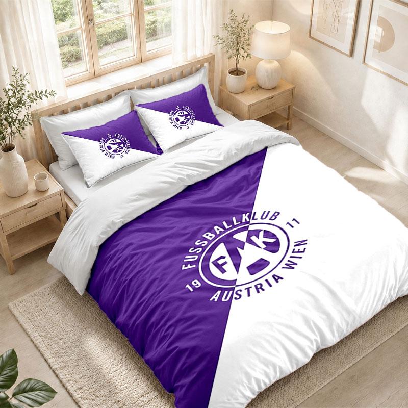 Bedding Set 1 Duvet Cover 2 Pillowcases Austria Wien FC Print Bedroom Home Decoration