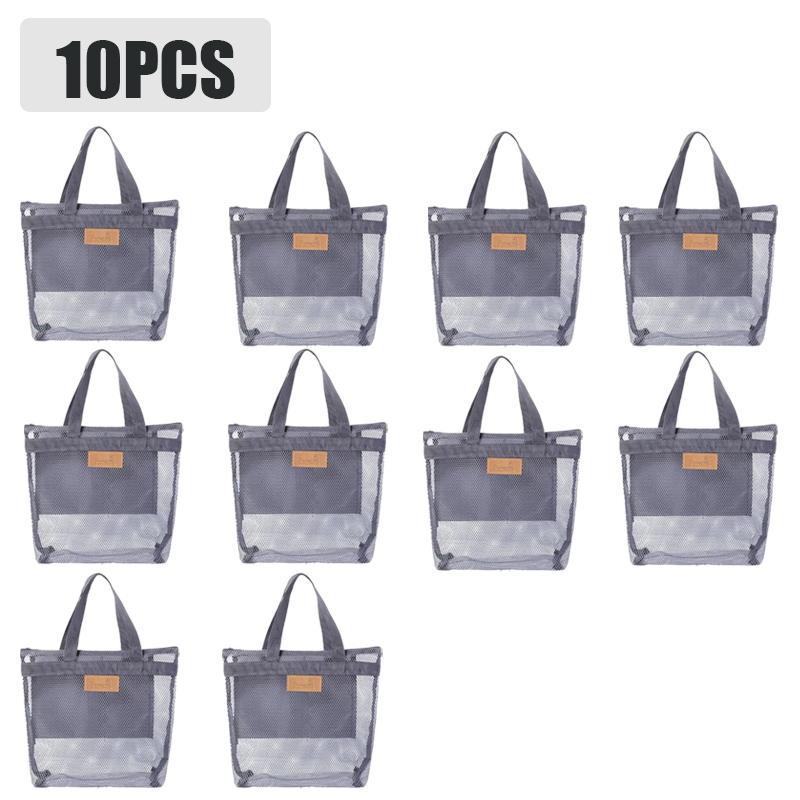 Leichte Netz-Strandtasche Reise-Organizer zum Schwimmen Toilettenartikel Outdoor-Aufbewahrung Handliche Tragetasche für den Urlaubsgebrauch