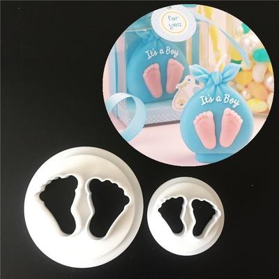 2pcs/Set Baby Feet Sugar Cakes Printing Molds Biscuits Mold Baking Mold Tools Fondant Cake Cutter